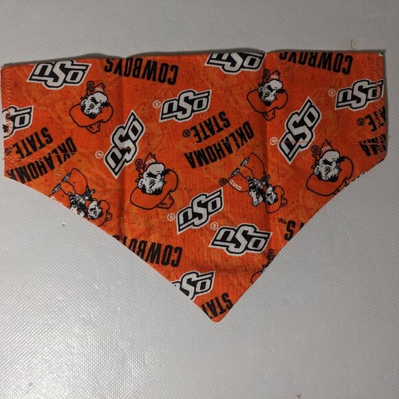 NEW- Homemade OSU Oklahoma State Cowboys Dog Bandana (8" x 6") Size S-M - Picture 2 of 7